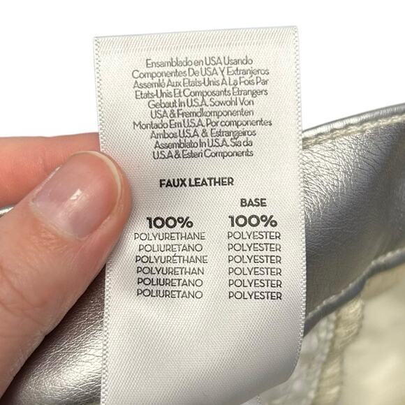 NWT Mother Silver Dagger High Waisted Rail Skimp Faux Leather Pants Womens 25 - Picture 11 of 13